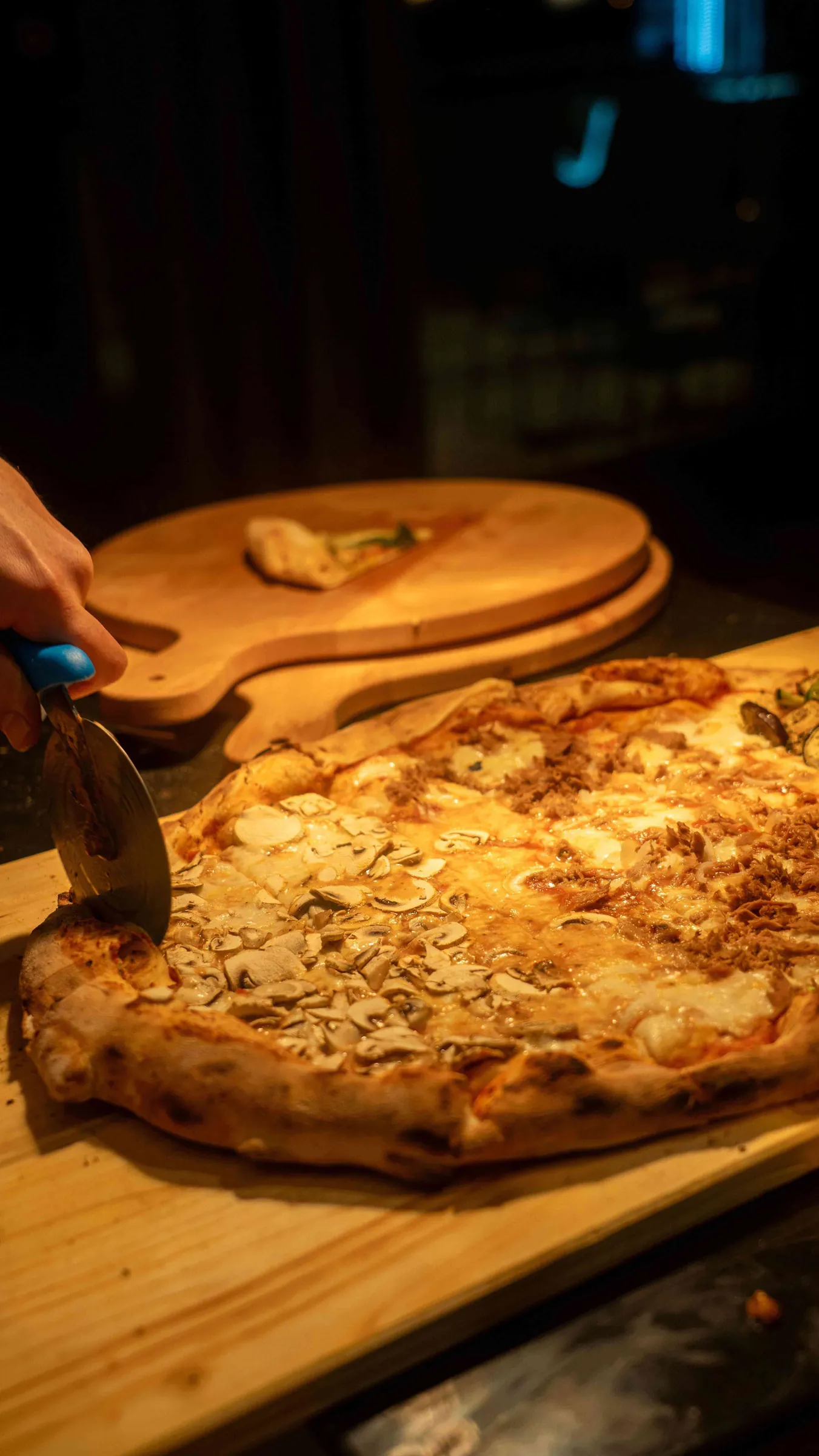Pizza fresh from the oven